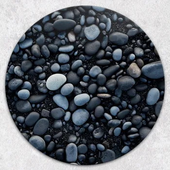 Obraz Odolná a stylová kulatá skleněná deska s motivem Černé kameny, průměr 40 cm
