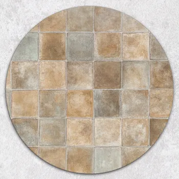 Kuchyňské prkénko Kulaté tvrzené skleněné kuchyňské prkénko s béžovou mozaikou fi 40 cm