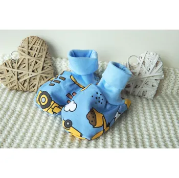 Capáčky AMÁLKA Capáčky pro miminko teplákovina, bagry Velikost: 56-68