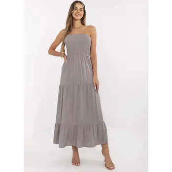 Dámské šaty Šedé dámské dlouhé šaty bez rukávů D73761M30251-gray Velikost: M/L