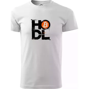 Hodl velký nápis a logo BTC - Triko extra velké (5-8XL) - 8XL ( Bílá )