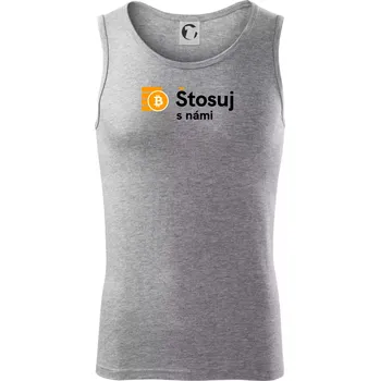 Štosuj s námi - logo velké - Tílko pánské Core - S ( Tmavě šedý melír )