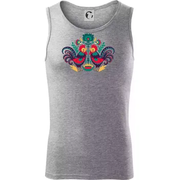 Folklor - Slepice barevné - Tílko pánské Core - 2XL ( Tmavě šedý melír )