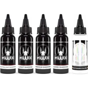 Tetovací barva Greywash set barev od Dynamic 5x30ml
