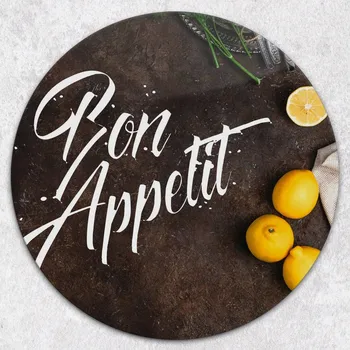 Obraz Kulaté prkénko z Tvrzené Sklo s ozdobným motivem Bon Apetit Ovoce, průměr 40 cm