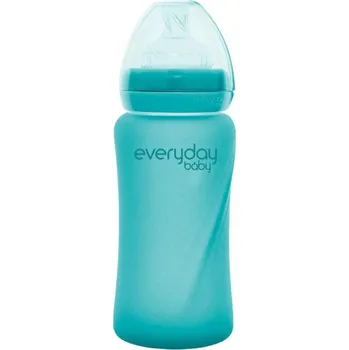 Láhev Everyday Baby Skleněná láhev s termo senzorem 240 ml – Turquoise