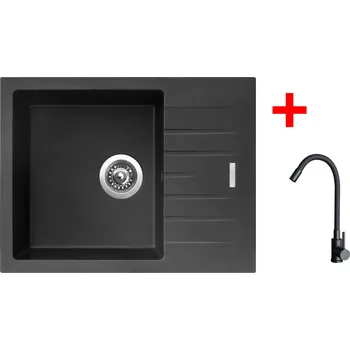 Kuchyňský dřez Set Sinks PERFECTO 650 + baterie ELASTA černá matná Označení: Pureblack
