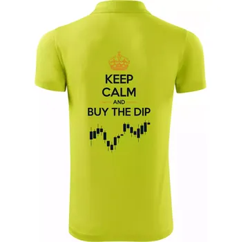 Pánská košile Keep Calm and Buy the Dip - koruna a graf - Polokošile Victory sportovní (dresovina) - M ( Limetková )