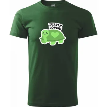 Turtle lover - kreslený - Triko extra velké (5-8XL) - 6XL ( Lahvově zelená )