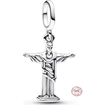 Přívěsek Charm Sterlingové stříbro 925 Kristus spasitel, přívěsek na náramek náboženství