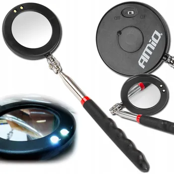 Kosmetické zrcátko Teleskopické inspekční zrcátko s LED světlem