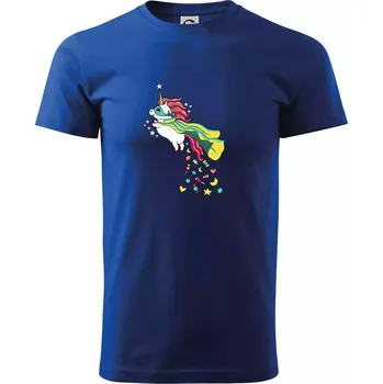 Pánské tričko Sweet jednorožec (Pecka design) - Triko extra velké (5-8XL) - 6XL ( Královská modrá )