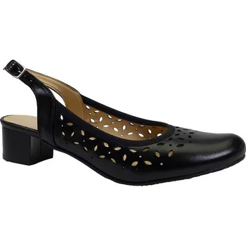 Dámské sandále Letní vycházková obuv, De-Plus, šíře G, černá: Černá Hladká kůže 28,7 44 G - standardní šíře (20507-20509)