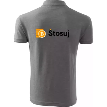 Pánská košile Štosuj - Logo na prsou - Polokošile pánská Pique Polo 203 - 3XL ( Tmavě šedý melír )