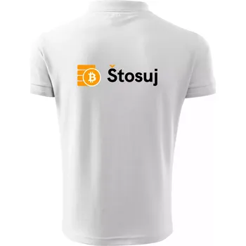 Pánská košile Štosuj - Logo na prsou - Polokošile pánská Pique Polo 203 - 5XL ( Bílá )
