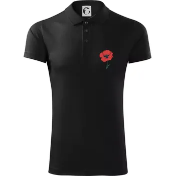 Pánská košile Vlčí mák kreslený na prsu - Polokošile Victory sportovní (dresovina) - S ( Černá )