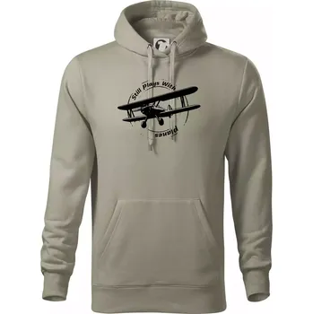 Pánská mikina Still Plays With Planes - Mikina pánská Cape s kapucí - M ( Light khaki )