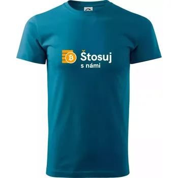 Štosuj s námi - logo velké - Klasické pánské triko vyšší gramáže - XL ( Petrolejová )