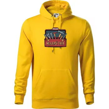 Pánská mikina Nejlepší táta - nářadí - Mikina pánská Cape s kapucí - M ( Žlutá )