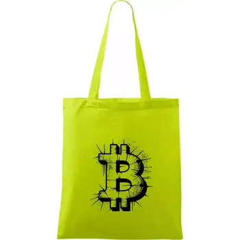 Bitcoin kresba tužku - Taška bavlněná - 42 x 38 cm ( Limetková )