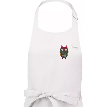 Kuchyňská zástěra Folklor na prsu sova - Pánská zástěra na vaření - Univerzální velikost ( Bílá )