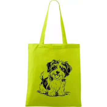 Havanský psík skica - Taška bavlněná - 42 x 38 cm ( Limetková )