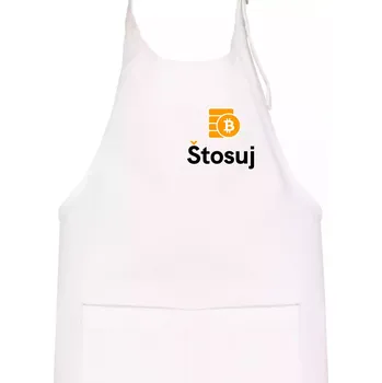 Kuchyňská zástěra Štosuj - Logo jen na prsu - Dětská zástěra na vaření - Univerzální velikost ( Bílá )