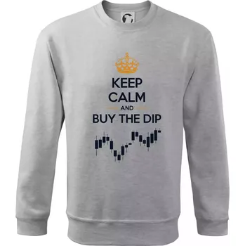 Keep Calm and Buy the Dip - koruna a graf - Mikina Essential dětská - 158 cm/12 let ( Světlešedý Melír )