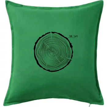 Polštář Letokruhy - 50 - Polštář 50x50 - 50x50 - Pouze potah ( Středně zelená )