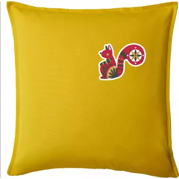 Polštář Folklor na prsu veverka - Polštář 50x50 - 50x50 - Pouze potah ( Žlutá )