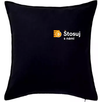 Polštář Štosuj s námi - logo na prsu - Polštář 50x50 - 50x50 - Pouze potah ( Černá )