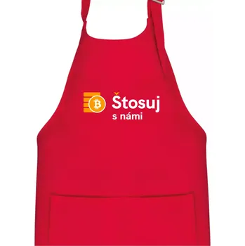 Kuchyňská zástěra Štosuj s námi - logo velké - Dětská zástěra na vaření - Univerzální velikost ( Červená )