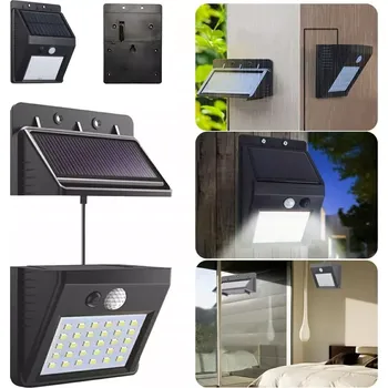 Stojací lampa SOLÁRNÍ LAMPA 30 LED VENKOVNÍ SVÍTIDLO SE SENZOREM ZD53B