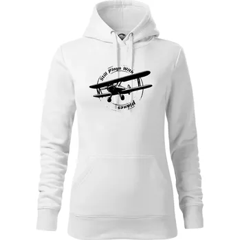 Dámská mikina Still Plays With Planes - Mikina dámská Cape s kapucí - L ( Bílá )