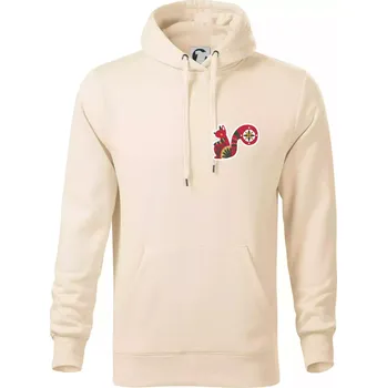 Pánská mikina Folklor na prsu veverka - Mikina pánská Cape s kapucí - XL ( Mandlová )