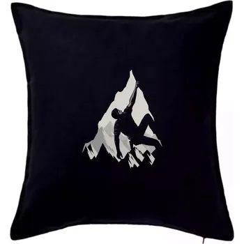 Polštář Horolezec v noci - Polštář 50x50 - 50x50 - Včetně výplně ( Černá )