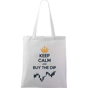 Keep Calm and Buy the Dip - koruna a graf - Taška bavlněná - 42 x 38 cm ( Bílá )