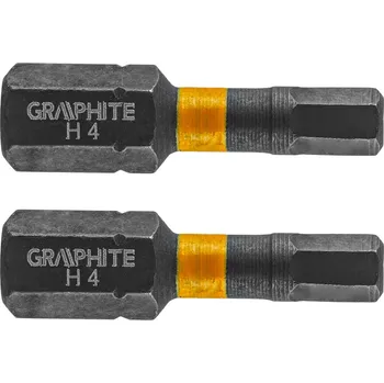 Vrtačka Graphite Rázové bity HEX4 x 25 mm, 2 ks. 56H507