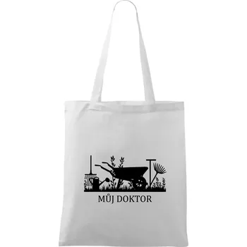 Můj doktor - zahrada - Taška bavlněná - 42 x 38 cm ( Bílá )