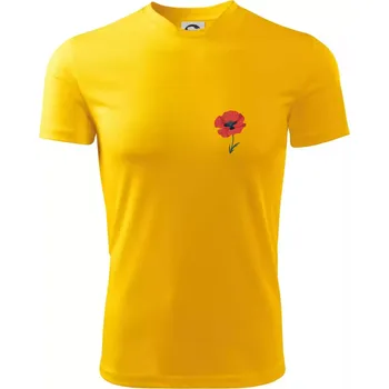 Chlapecké tričko Vlčí mák kreslený na prsu - Dětské triko sportovní (dresovina) - 146 cm/10 let ( Žlutá )