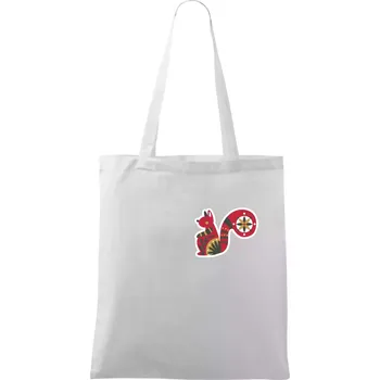 Nákupní taška Folklor na prsu veverka - Taška bavlněná - 42 x 38 cm ( Bílá )