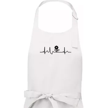 Kuchyňská zástěra EKG zahrada - kytka - Dámská zástěra na vaření - Univerzální velikost ( Bílá )