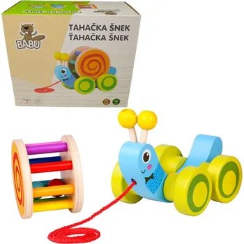 Dřevěná hračka BABU - Šnek tahací