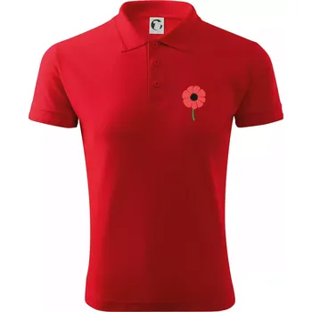 Pánská košile Vlčí mák ikonka na prsu - Polokošile pánská Pique Polo 203 - 4XL ( Červená )