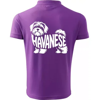Pánská košile Havanese nápis v těle - Polokošile pánská Pique Polo 203 - M ( Fialová )
