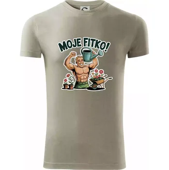 Pánská móda Moje fitko - zahrada - Viper FIT - Pánské zůžené tričko - 2XL ( Light khaki )