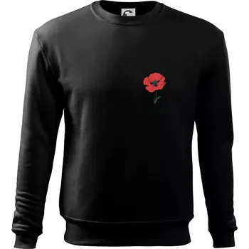 Pánská mikina Vlčí mák kreslený na prsu - Mikina Essential pánská - M ( Černá )