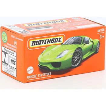 autíčko Porsche 918 Spyder zelená 1:64 - MATCHBOX Porsche 918 Spider - 70 Years Matchbox - model auta