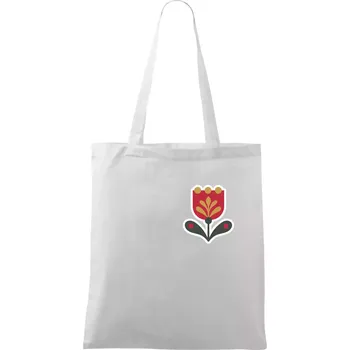 Folklor na prsu tulipán - Taška bavlněná - 42 x 38 cm ( Bílá )