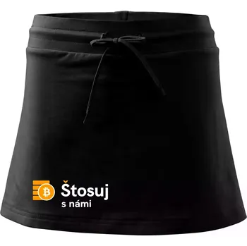 Dámská sukně Štosuj s námi - logo velké - Sportovní sukně - two in one - XS ( Černá )